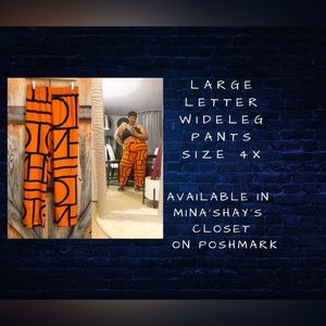 Wide leg letter print pants
